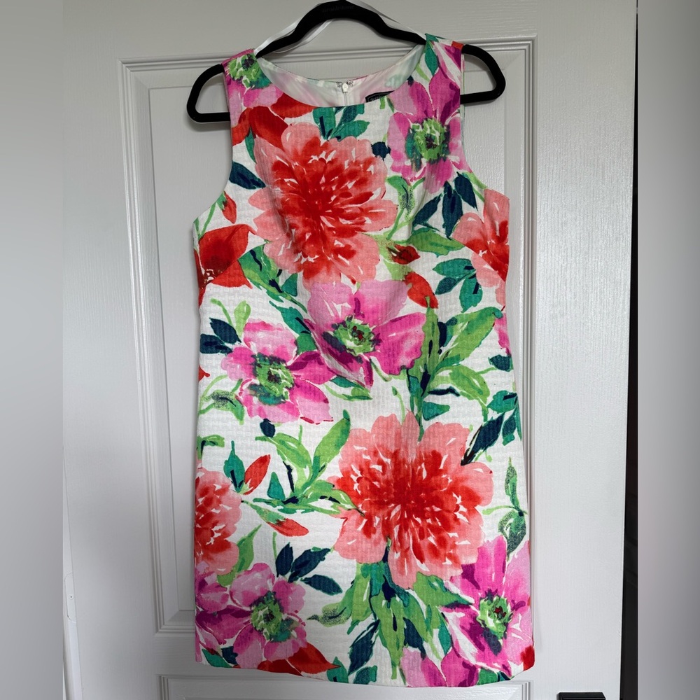 Bright floral mini sheath dress